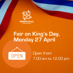 Horaires d&rsquo;ouverture pour la Fête du Roi (NL) le 27 avril